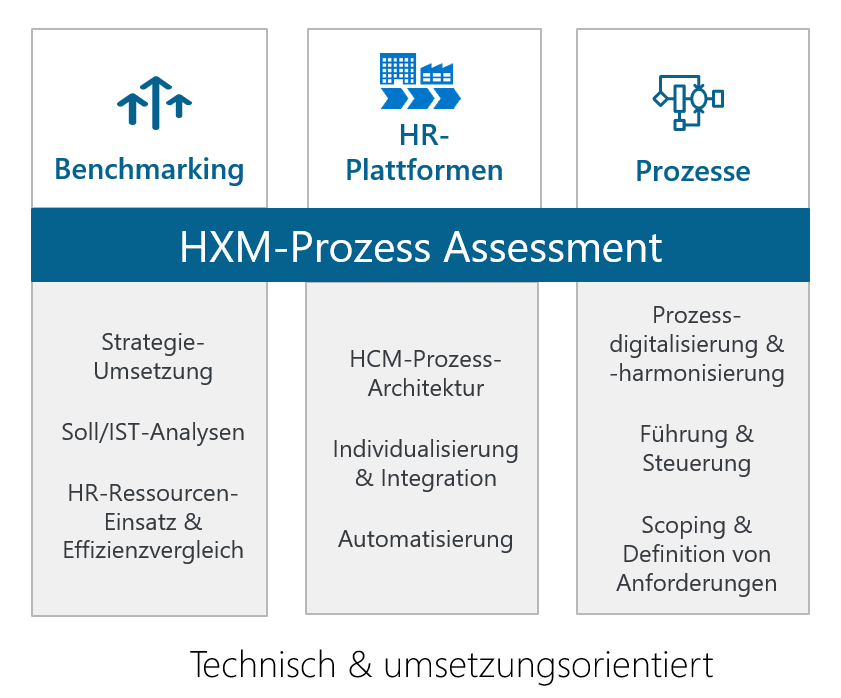 Representation of the Human Experience Management (HCM) process of Scheer GmbH
