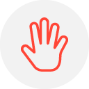 Icon representing hand raising