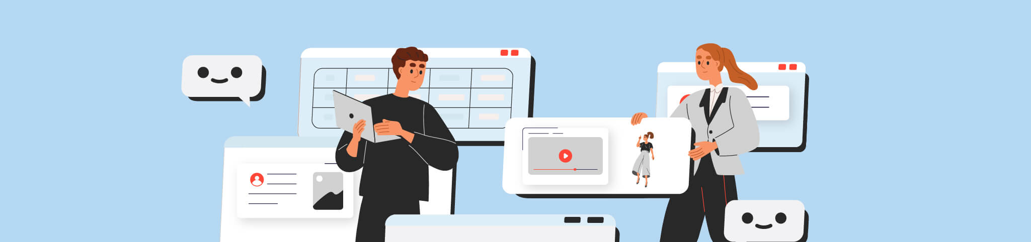 person surrounded by design