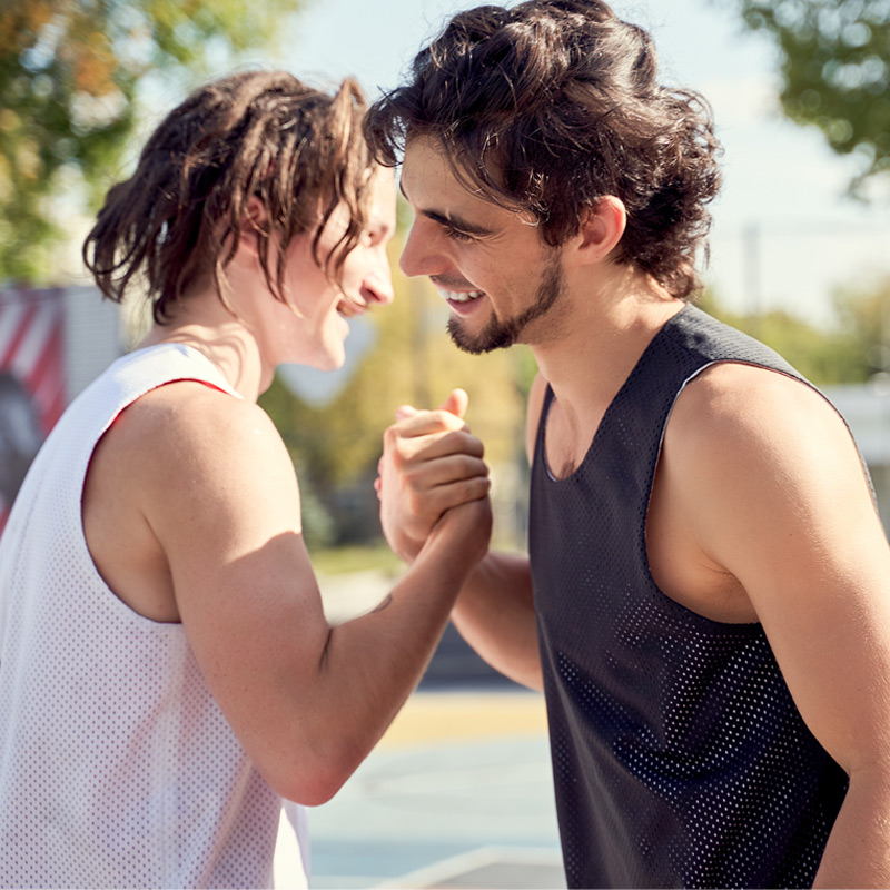 two basketball players