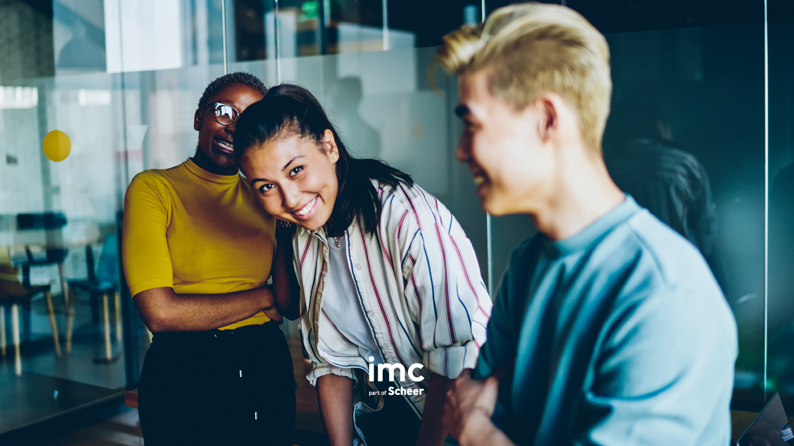 happy coworkers in a psychologically safe workplace